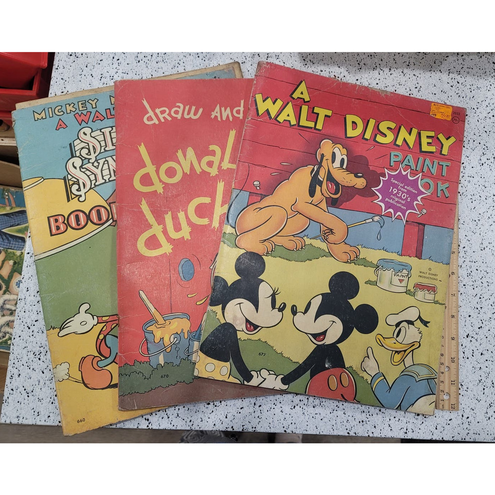 Vintages 60s does 1930s Disney coloring books